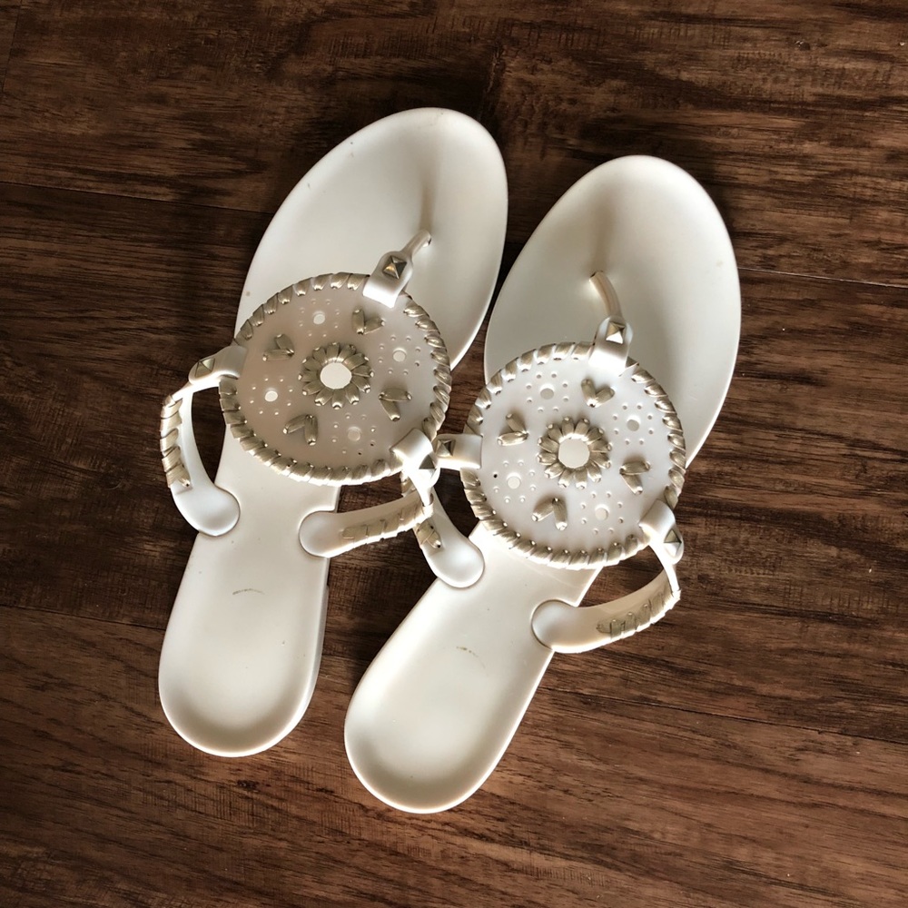 Jack Rodgers Georgica Jelly in Ivory with Gold